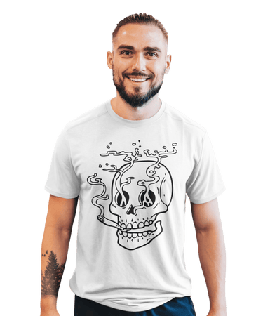 Smoking Skull Tattoo Design Adult Unisex Unisex T-Shirt For Men And Women 8Ball